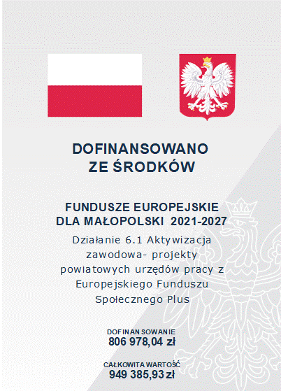 Plakat informujacy o dofinansowaniu